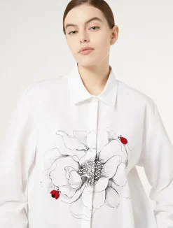 Hot Marina Rinaldi Embroidered poplin shirt WHITE