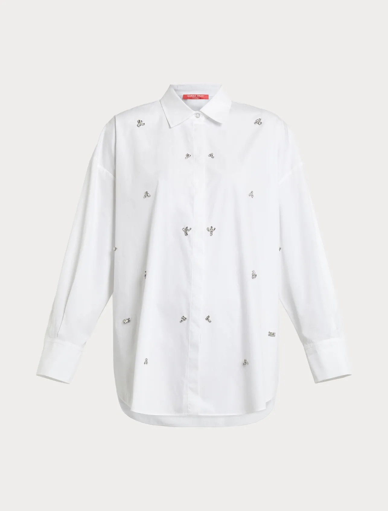 Best Marina Rinaldi Embroidered poplin shirt OPTICALWHITE