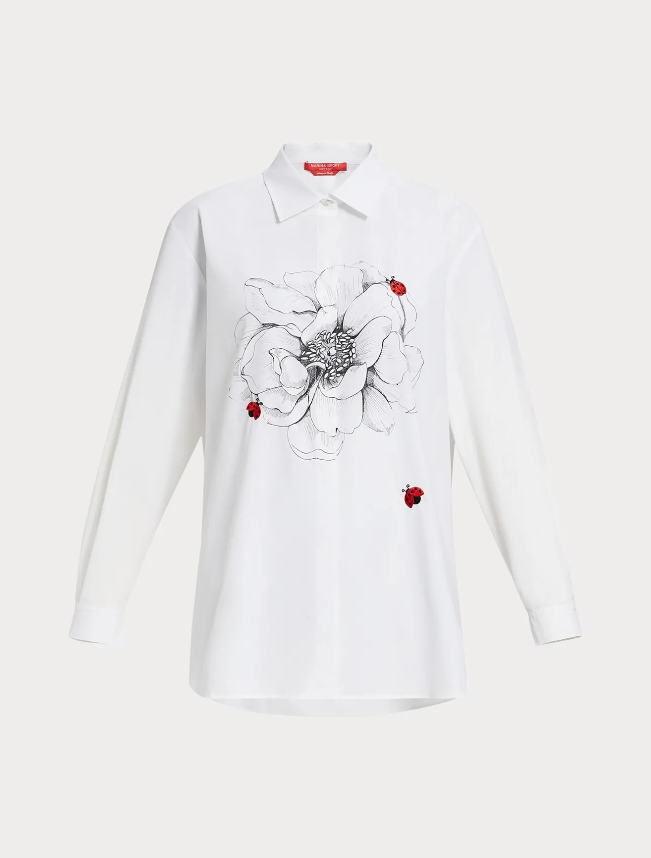 Hot Marina Rinaldi Embroidered poplin shirt WHITE