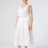 New Marina Rinaldi Embroidered poplin skirt OPTICALWHITE