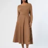 Sale Marina Rinaldi Embroidered poplin skirt HAZELNUTBROWN