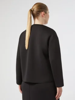 Hot Marina Rinaldi Embroidered scuba jacket BLACK