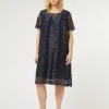 Discount Marina Rinaldi Embroidered tulle dress ULTRAMARINE