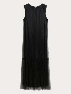 Best Marina Rinaldi Embroidered tulle dress BLACK