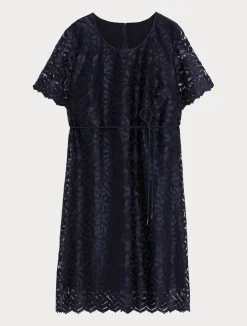 Discount Marina Rinaldi Embroidered tulle dress ULTRAMARINE