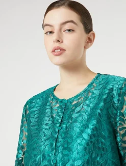 Outlet Marina Rinaldi Embroidered tulle jacket JADE