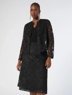 Discount Marina Rinaldi Embroidered tulle skirt BLACK