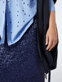 Online Marina Rinaldi Embroidered tulle skirt ULTRAMARINE