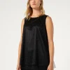 Fashion Marina Rinaldi Embroidered tulle top BLACK