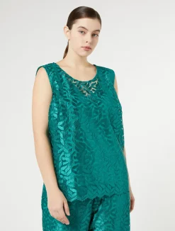 Best Marina Rinaldi Embroidered tulle top JADE