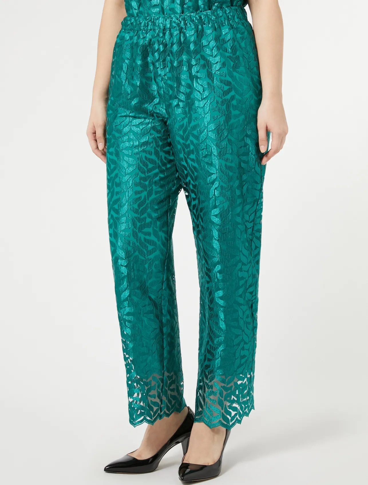 Outlet Marina Rinaldi Embroidered tulle trousers JADE