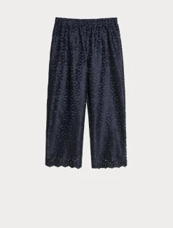 Fashion Marina Rinaldi Embroidered tulle trousers ULTRAMARINE