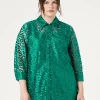 Outlet Marina Rinaldi Embroidered tulle tunic JADE