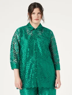 Outlet Marina Rinaldi Embroidered tulle tunic JADE