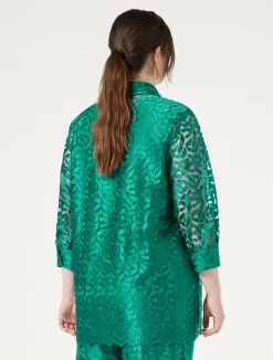 Outlet Marina Rinaldi Embroidered tulle tunic JADE