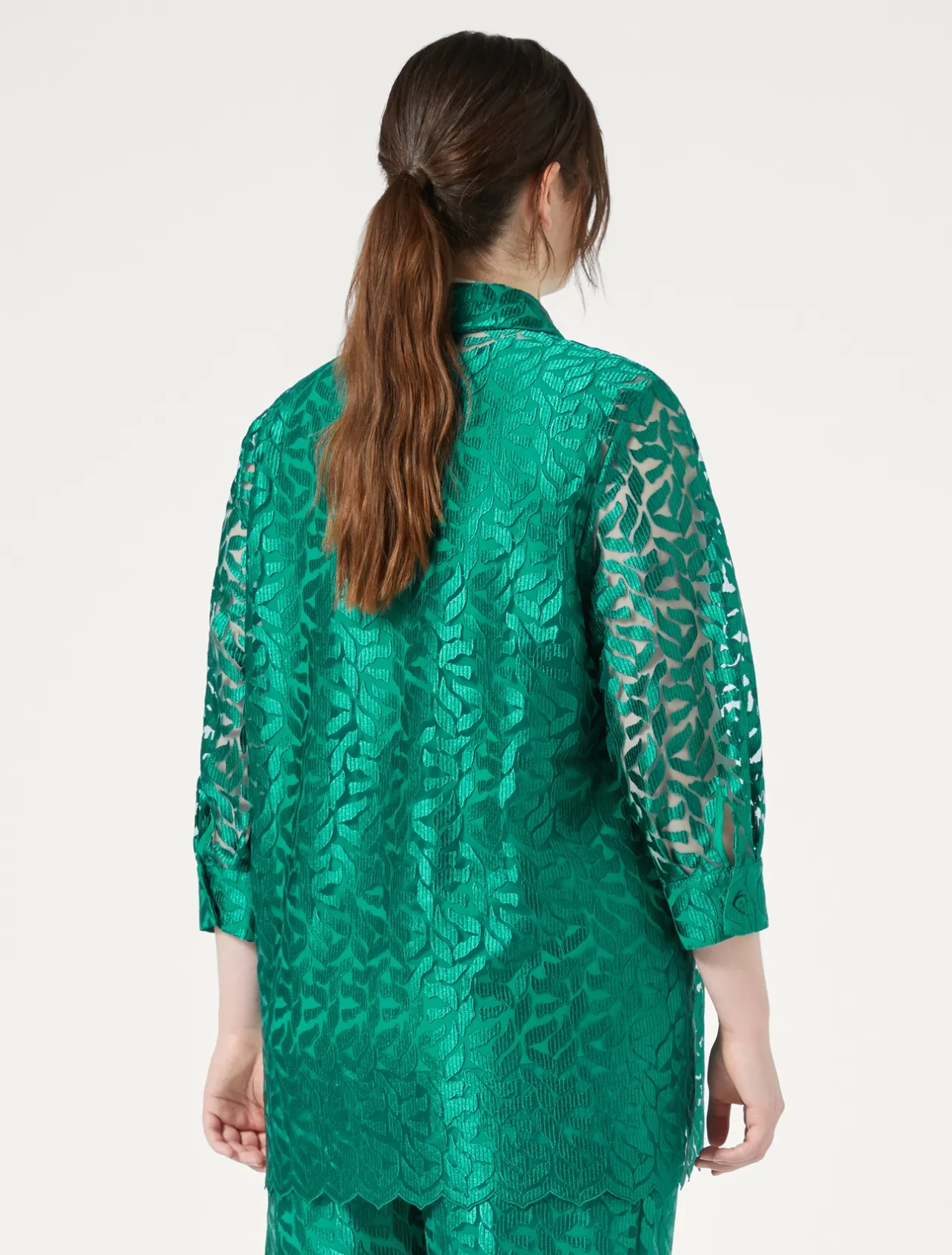 Outlet Marina Rinaldi Embroidered tulle tunic JADE