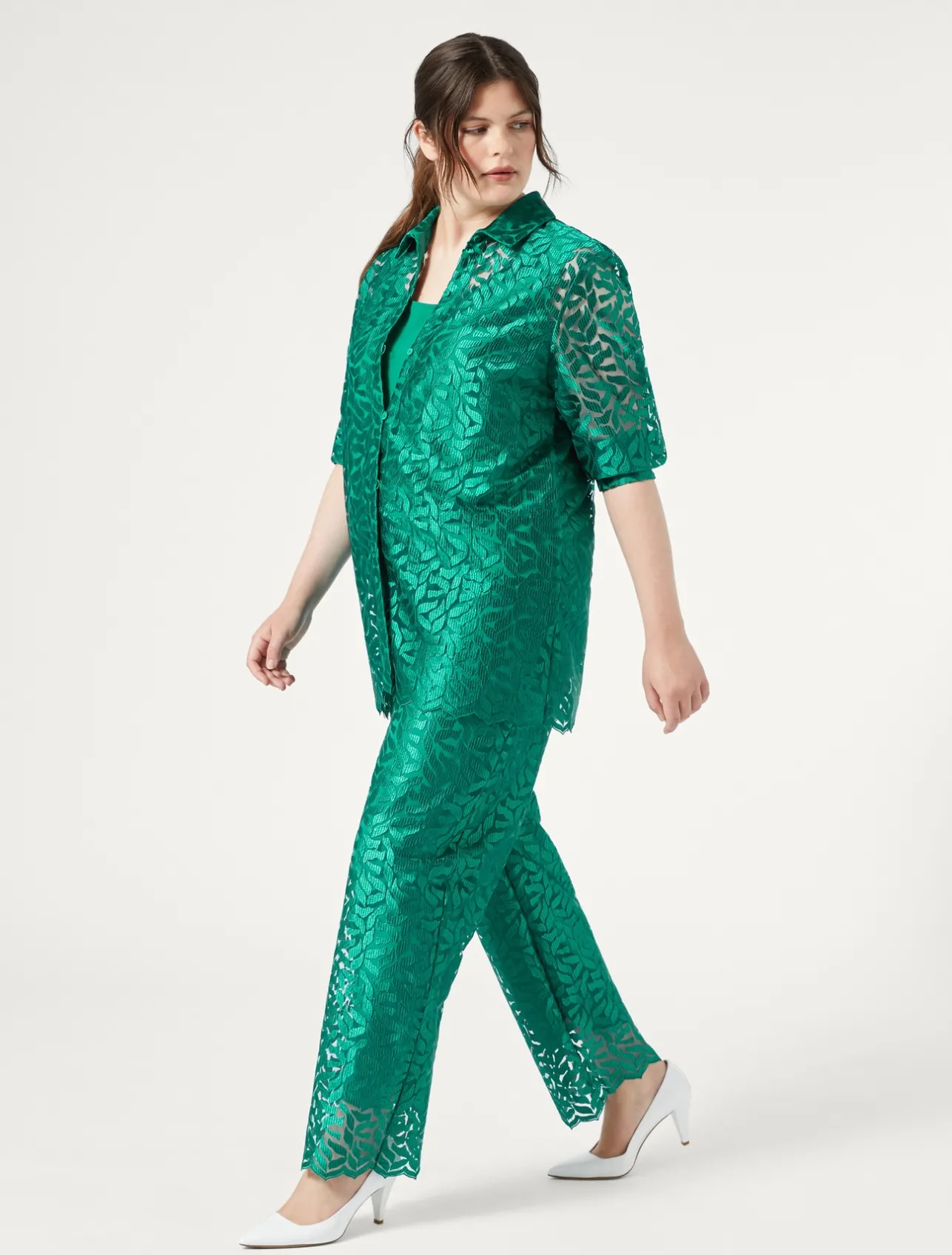Outlet Marina Rinaldi Embroidered tulle tunic JADE