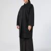Online Marina Rinaldi Embroidered water-repellent twill raincoat BLACK