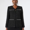 Best Marina Rinaldi Embroidered yarn-dyed jacket BLACK