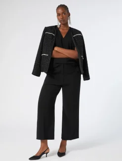 Best Marina Rinaldi Embroidered yarn-dyed jacket BLACK