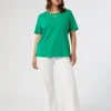 Fashion Marina Rinaldi Flared cotton bull denim trousers WHITE