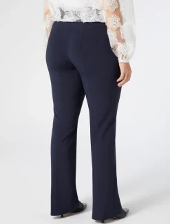 Clearance Marina Rinaldi Flared wool canvas trousers MIDNIGHTBLUE