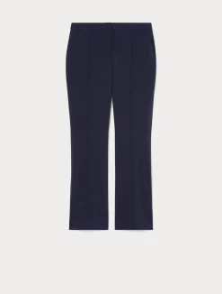 Clearance Marina Rinaldi Flared wool canvas trousers MIDNIGHTBLUE