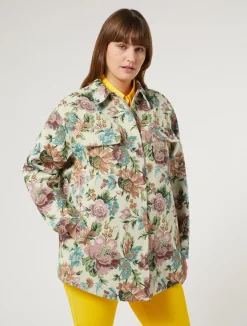 Clearance Marina Rinaldi Floral jacquard jacket PALEYELLOW