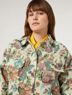 Clearance Marina Rinaldi Floral jacquard jacket PALEYELLOW