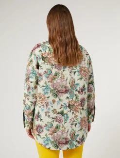 Clearance Marina Rinaldi Floral jacquard jacket PALEYELLOW