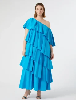 Hot Marina Rinaldi Flounce poplin dress TURQUOISE