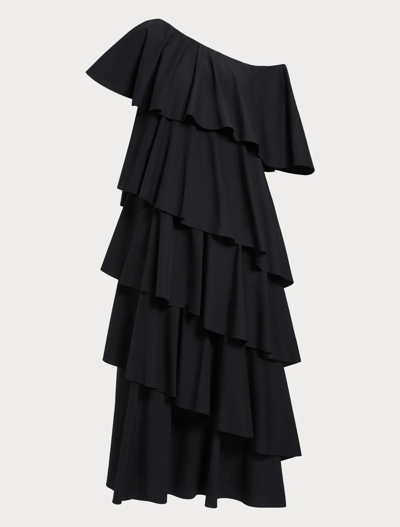 Outlet Marina Rinaldi Flounce poplin dress BLACK