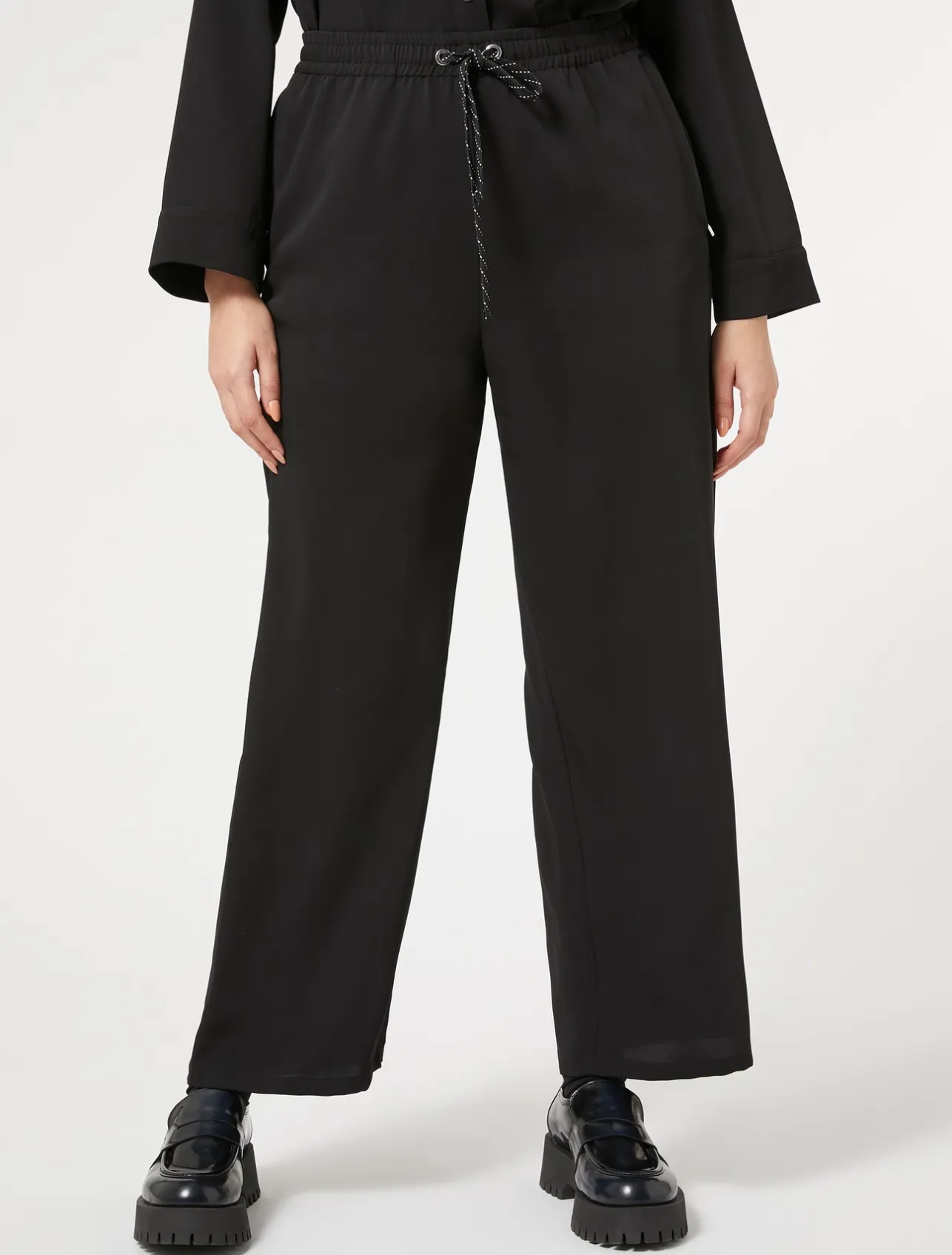 Discount Marina Rinaldi Fluid cady trousers BLACK