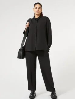 Discount Marina Rinaldi Fluid cady trousers BLACK
