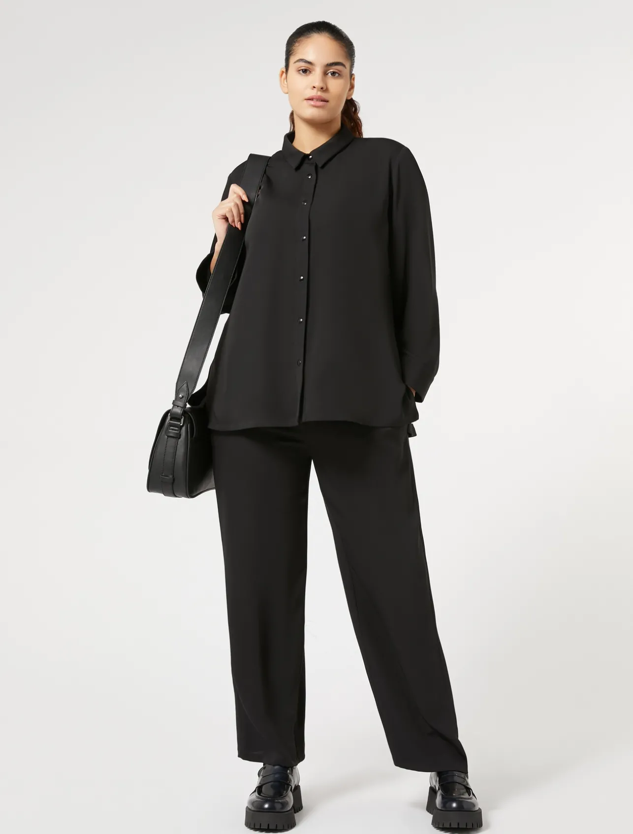Discount Marina Rinaldi Fluid cady trousers BLACK