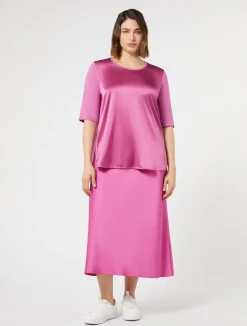 Hot Marina Rinaldi Fluid satin skirt ANTIQUEROSE