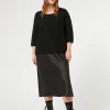 Sale Marina Rinaldi Fluid satin skirt BLACK