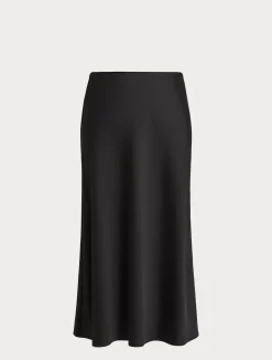Sale Marina Rinaldi Fluid satin skirt BLACK