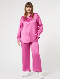 Discount Marina Rinaldi Fluid satin trousers ANTIQUEROSE