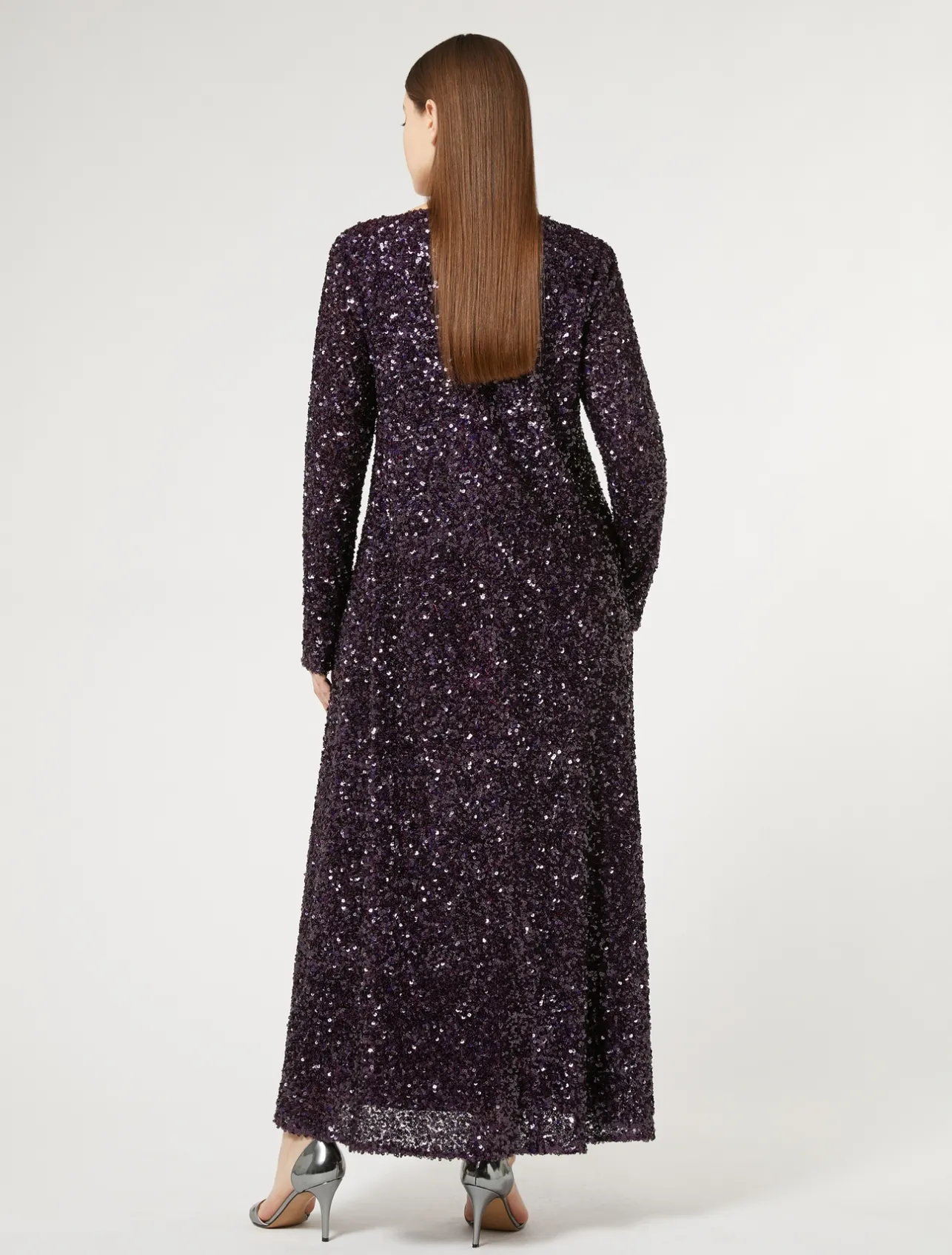 Hot Marina Rinaldi Fully sequinned long dress BORDEAUX