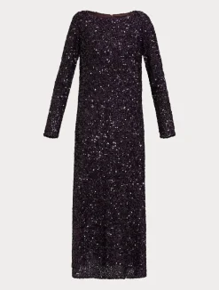 Hot Marina Rinaldi Fully sequinned long dress BORDEAUX