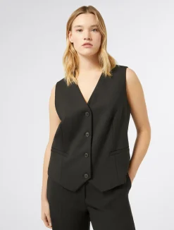 Outlet Marina Rinaldi Gabardine wool dress BLACK