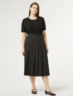Clearance Marina Rinaldi Gabardine wool skirt BLACK