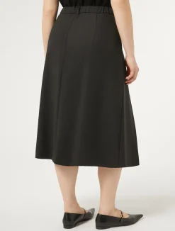 Clearance Marina Rinaldi Gabardine wool skirt BLACK