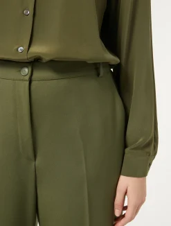 Best Marina Rinaldi Gabardine wool trousers GREEN