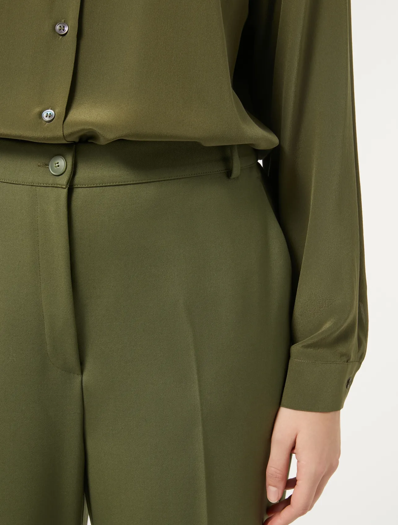Best Marina Rinaldi Gabardine wool trousers GREEN