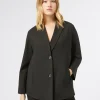 Hot Marina Rinaldi Gabardine wool tunic jacket BLACK