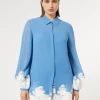 Outlet Marina Rinaldi Georgette and lace shirt with top AVIO