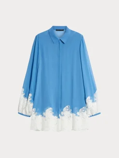 Outlet Marina Rinaldi Georgette and lace shirt with top AVIO
