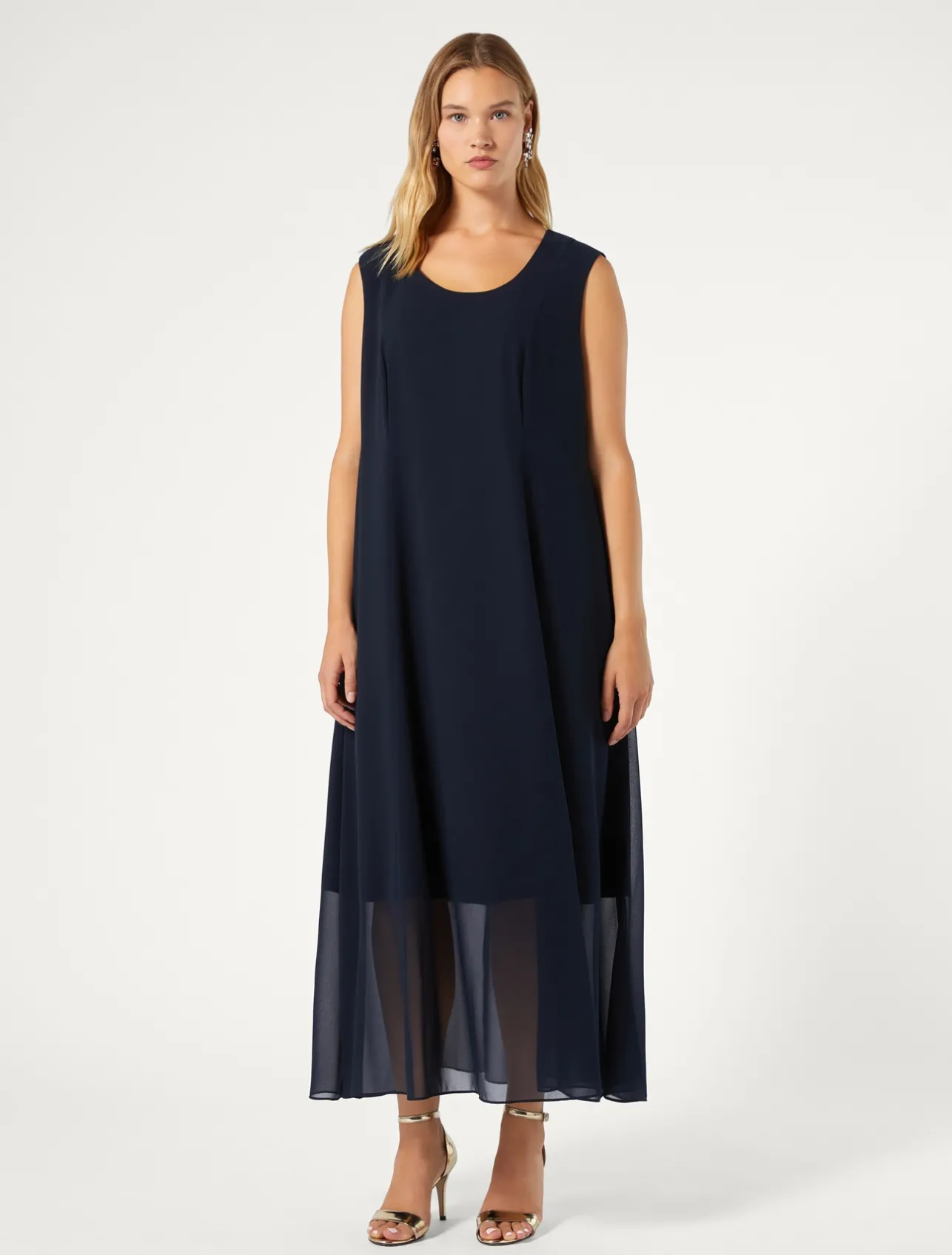 Outlet Marina Rinaldi Georgette dress ULTRAMARINE